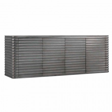 Szafka z 4 drzwiami z formowanego drewna, L230xP49 cm, Dana Viadurini