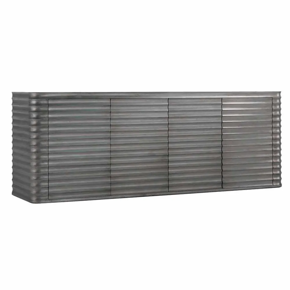 Szafka z 4 drzwiami z formowanego drewna, L230xP49 cm, Dana Viadurini