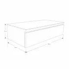 Podwieszana konsola łazienkowa ze strukturą z naturalnego drewna tekowego - Rodolfo Viadurini