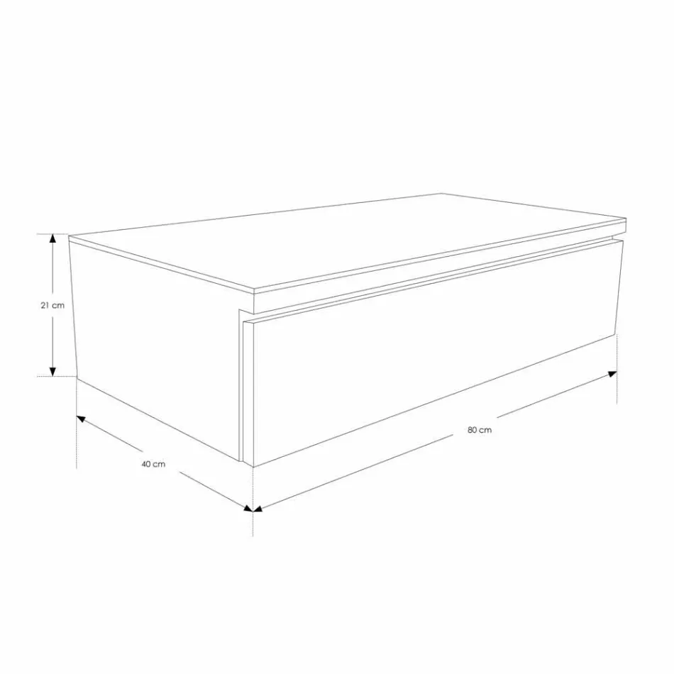 Podwieszana konsola łazienkowa ze strukturą z naturalnego drewna tekowego - Rodolfo Viadurini