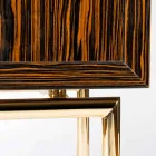 Nowoczesny regał z 4 drzwiami z błyszczącego drewna hebanowego Ada Viadurini