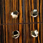 Nowoczesny regał z 4 drzwiami z błyszczącego drewna hebanowego Ada Viadurini