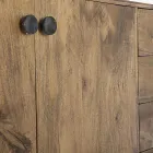 Komoda na kółkach 2 drzwi 3 szuflady w stylu vintage z drewna mango - Desiderio Viadurini