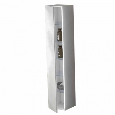 Meble łazienkowe kolumnowe z 6 półkami i drzwiami w 4 wykończeniach - Antanta Viadurini