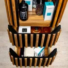 Kolumnowa szafka łazienkowa wykonana z litego drewna tekowego i mahoniu - Plumeria Viadurini