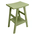 Wolnostojąca szafka łazienkowa z wykończeniem z drewna tekowego i dużą zieloną półką - Raomi Viadurini