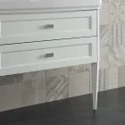 Szafka łazienkowa z dwiema szufladami i ceramiczną umywalką Made in Italy - Rome Viadurini