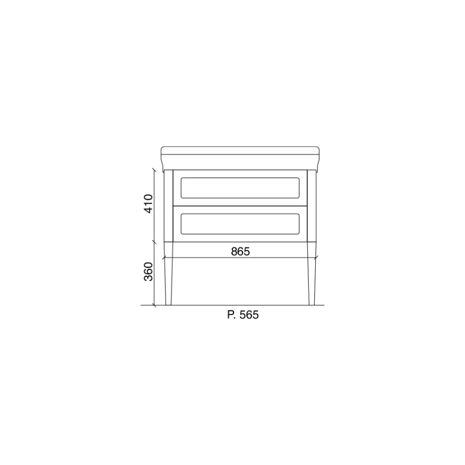 Szafka łazienkowa z dwiema szufladami i umywalką ceramiczną Made in Italy - Rome Viadurini