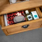 Wolnostojąca szafka łazienkowa z drewna tekowego z dwiema szufladami - Frangipani Viadurini