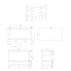 Wolnostojąca szafka łazienkowa z drewna tekowego z dwiema szufladami - Frangipani Viadurini