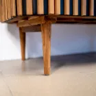 Ręcznie wykonana szafka łazienkowa z litego drewna tekowego i mahoniu - Heliconia Viadurini