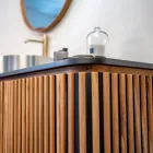 Ręcznie wykonana szafka łazienkowa z litego drewna tekowego i mahoniu - Heliconia Viadurini