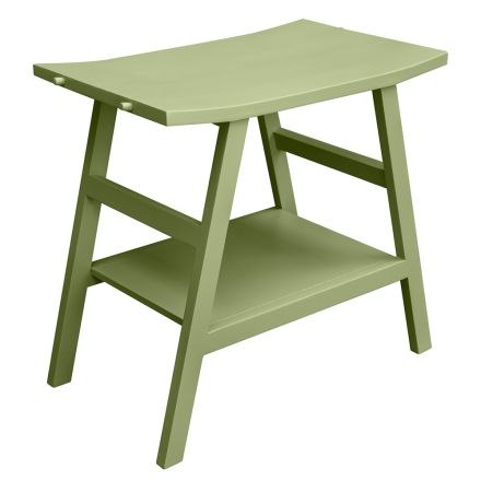 Nowoczesna szafka łazienkowa z zieloną półką i wieszakami na ręczniki - Crina Viadurini