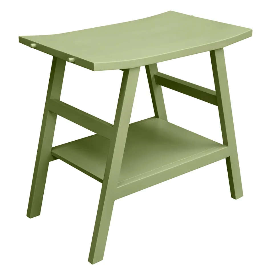 Nowoczesna szafka łazienkowa z zieloną półką i wieszakami na ręczniki - Crina Viadurini