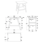 Nowoczesna szafka łazienkowa z drewna tekowego z blatem i wspornikiem w kolorze czarnym matowym - Crina Viadurini