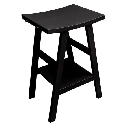 Nowoczesna szafka łazienkowa z drewna tekowego z czarnym półokrągłym blatem - Raomi Viadurini