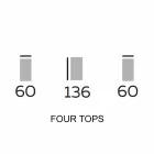 Zaprojektuj meble z drewna z okrągłymi półkami z gresu Made in Italy - Aspide Viadurini