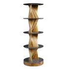 Zaprojektuj meble z drewna z okrągłymi półkami z gresu Made in Italy - Aspide Viadurini