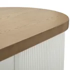 Drewniana szafka z górnym i zaokrąglonymi wkładkami, 2 drzwiami i 2 półkami - Rachel Viadurini