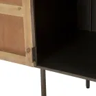 Szafka z drewna jodłowego i szarego żelaza z 3 szufladami i 2 drzwiami - Cooper Viadurini