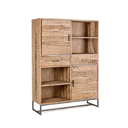 Mobilne drewno akacjowe 2 drzwi 2 szuflady 4 pokoje Homemotion - Aimune Viadurini