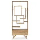 Regał do salonu z drewna akacjowego i szufladą Homemotion - Auriel Viadurini