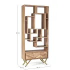 Regał do salonu z drewna akacjowego i szufladą Homemotion - Auriel Viadurini