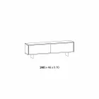 Kredens do salonu z przydymionego szkła i zielonego lub czerwonego marmuru z diodą LED - Leonarda Viadurini