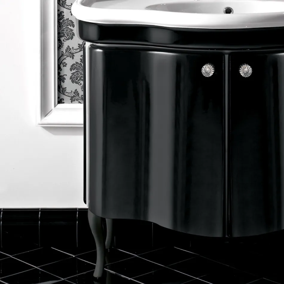 Nowoczesna Szafka z Dwoma Błyszczącymi Lakierowanymi Drzwiami Made in Italy - Candy Viadurini