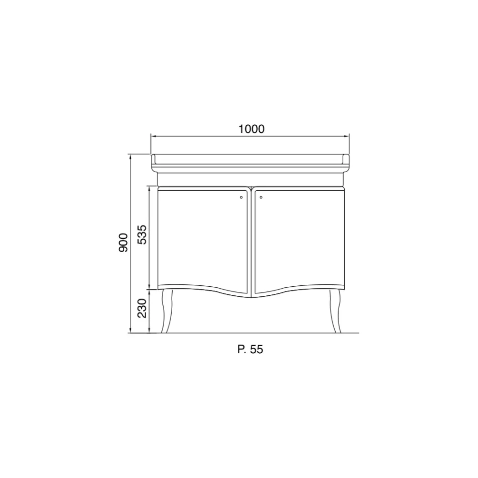 Nowoczesna Szafka z Dwoma Błyszczącymi Lakierowanymi Drzwiami Made in Italy - Candy Viadurini