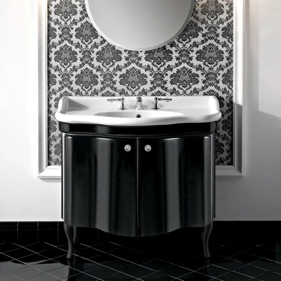 Nowoczesna Szafka z Dwoma Błyszczącymi Lakierowanymi Drzwiami Made in Italy - Candy Viadurini