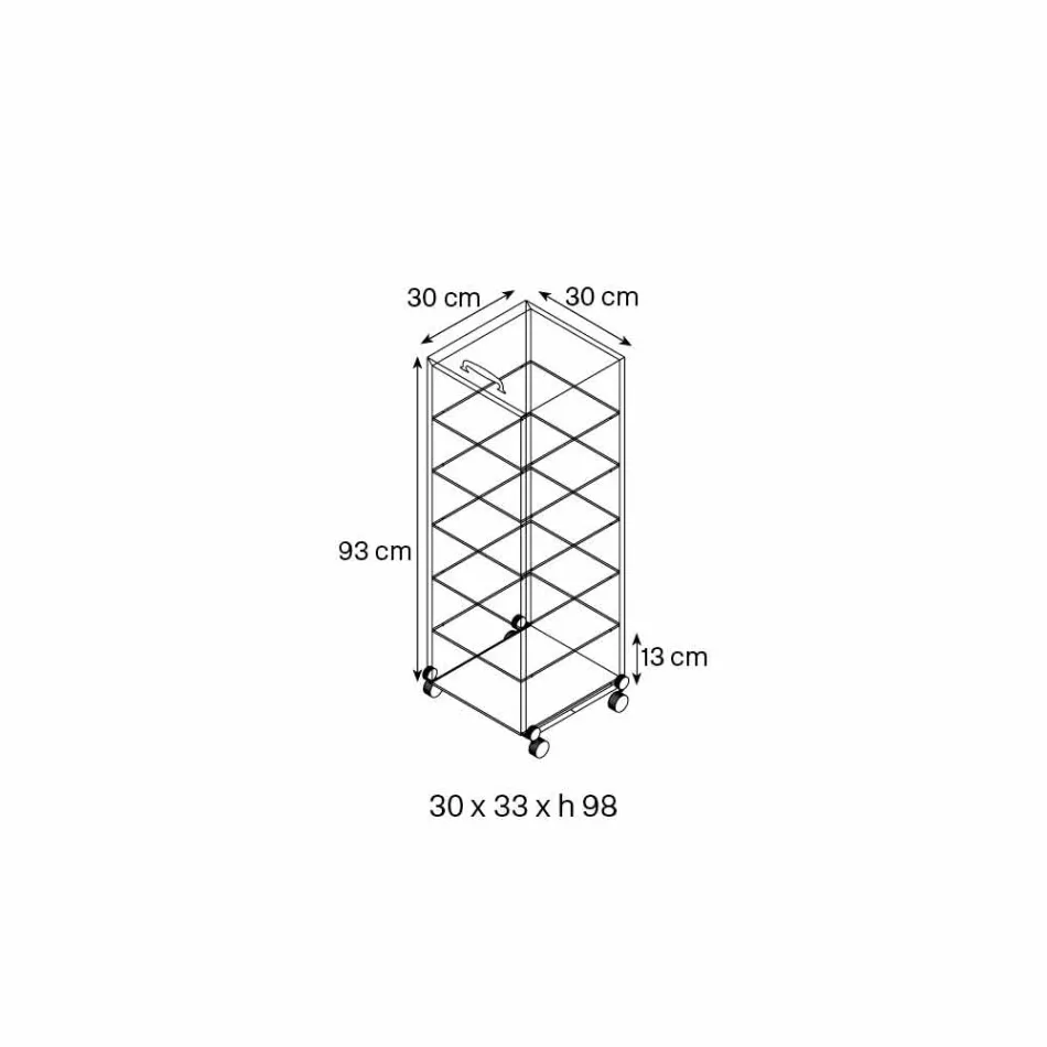 Uniwersalna szafka z przezroczystymi szklanymi kółkami z 3,6,8 lub 10 półkami - Versatilio Viadurini
