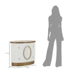 Owalna drewniana szafka z górnym i zaokrąglonymi wstawkami z 2 drzwiami - Rachel Viadurini