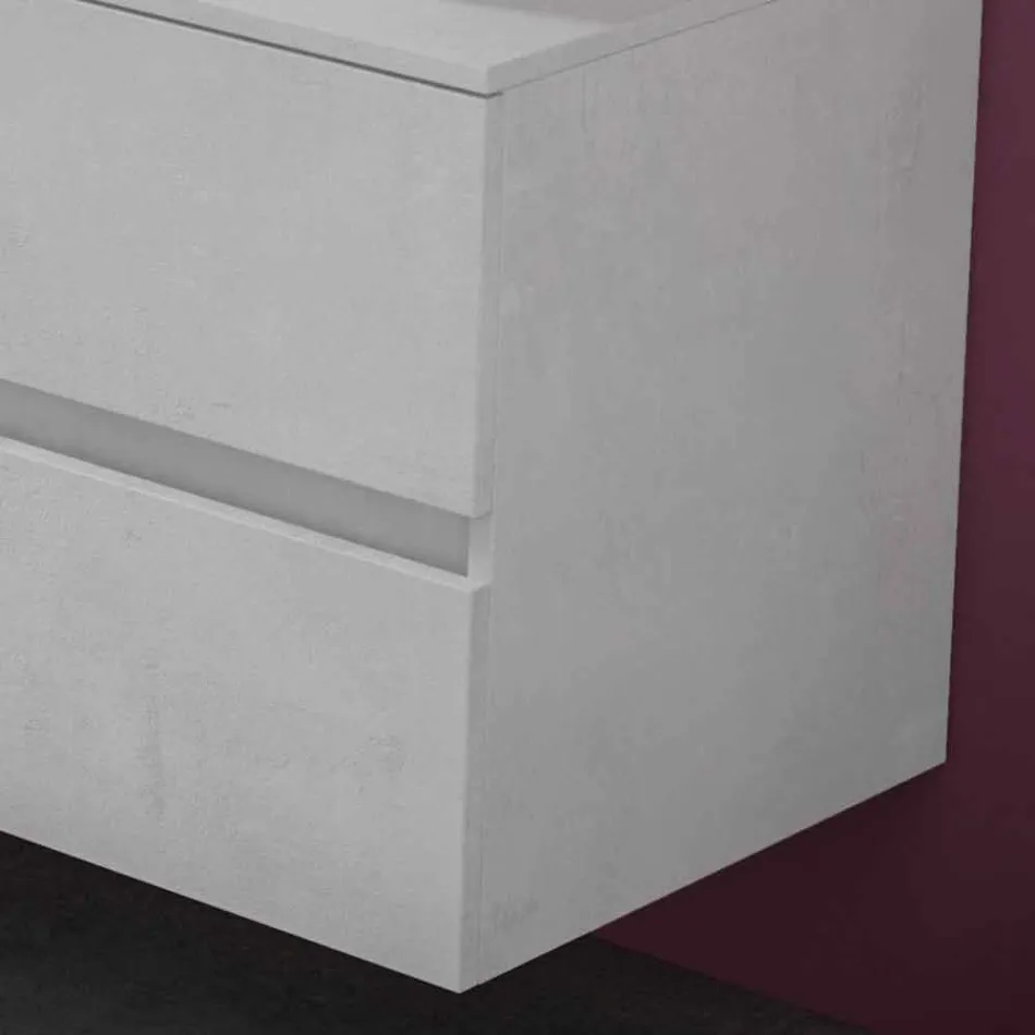 Szafka łazienkowa podwieszana z podwójną umywalką nablatową - mandrillo Viadurini