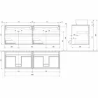 Szafka łazienkowa podwieszana z podwójną umywalką nablatową - mandrillo Viadurini