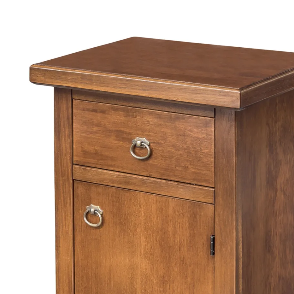 Szafka na telefon z patynowanego orzecha Made in Italy - Atunis Viadurini