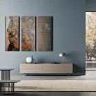 Niska Szafka RTV z Ekologicznego Drewna 1 Drzwi i 2 Luksusowe Szuflady - Bruno Viadurini