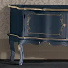 Klasyczny drewniany stolik pod telewizor z drzwiami i przegródkami Made in Italy - Leonor Viadurini