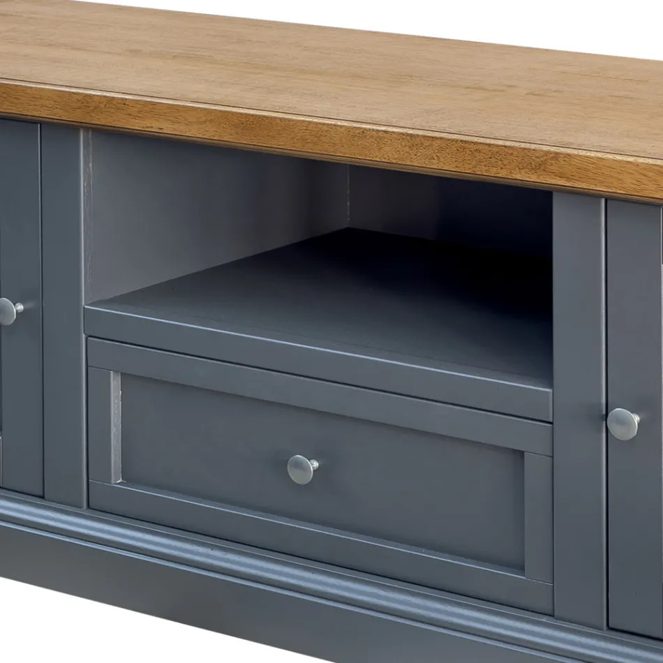 Stolik pod telewizor z 2 drzwiami, 1 szufladą i 1 otwartą przegrodą Wyprodukowano we Włoszech - Forseti Viadurini