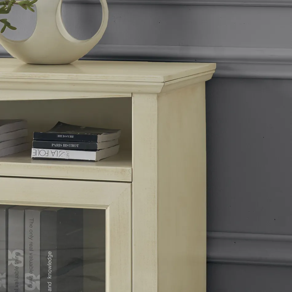 Stolik pod telewizor z 2 drzwiami i 3 otwartymi przegródkami Wyprodukowano we Włoszech - Ymir Viadurini