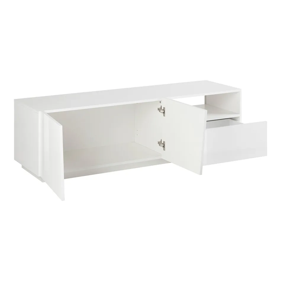 Szafka RTV z 2 drzwiami, szufladą i otwartą przegrodą Made in Italy - Popilio Viadurini