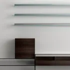 Szafka pod telewizor z 3 półkami i pojemnikiem na zawiasach Made in Italy - Roman Viadurini