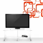 Nowoczesny design szafki tv w przezroczystej pleksi Mago Viadurini