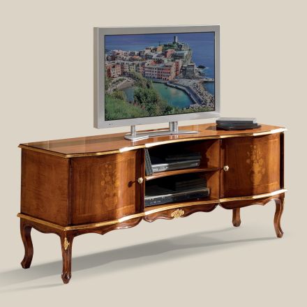 Stojak na telewizor z orzecha w stylu klasycznym Made in Italy - Prince Viadurini