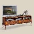 Klasyczny drewniany stolik pod telewizor z przegródkami i szufladami Made in Italy - Prince