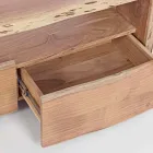 Nowoczesna szafka pod telewizor z drewna akacjowego z 3 szufladami Homemotion - Lauro Viadurini