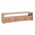 Nowoczesna szafka pod telewizor z drewna akacjowego z 3 szufladami Homemotion - Lauro