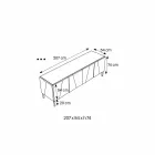 Kredens do salonu w matowym czarnym drewnie i szklanym blacie lustrzanym Liscio - Senese Viadurini