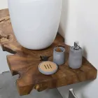 Podwieszana szafka łazienkowa z litego drewna tekowego - Forest Viadurini