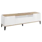 Telewizja mobilna z melaminy 2 pokoje i 1 szuflada Made in Italy - Florentino Viadurini